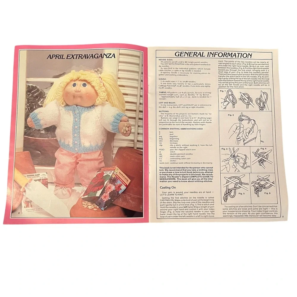 Vintage Cabbage Patch Kids Knitted Sweaters Pattern Book Xavier Roberts 7800